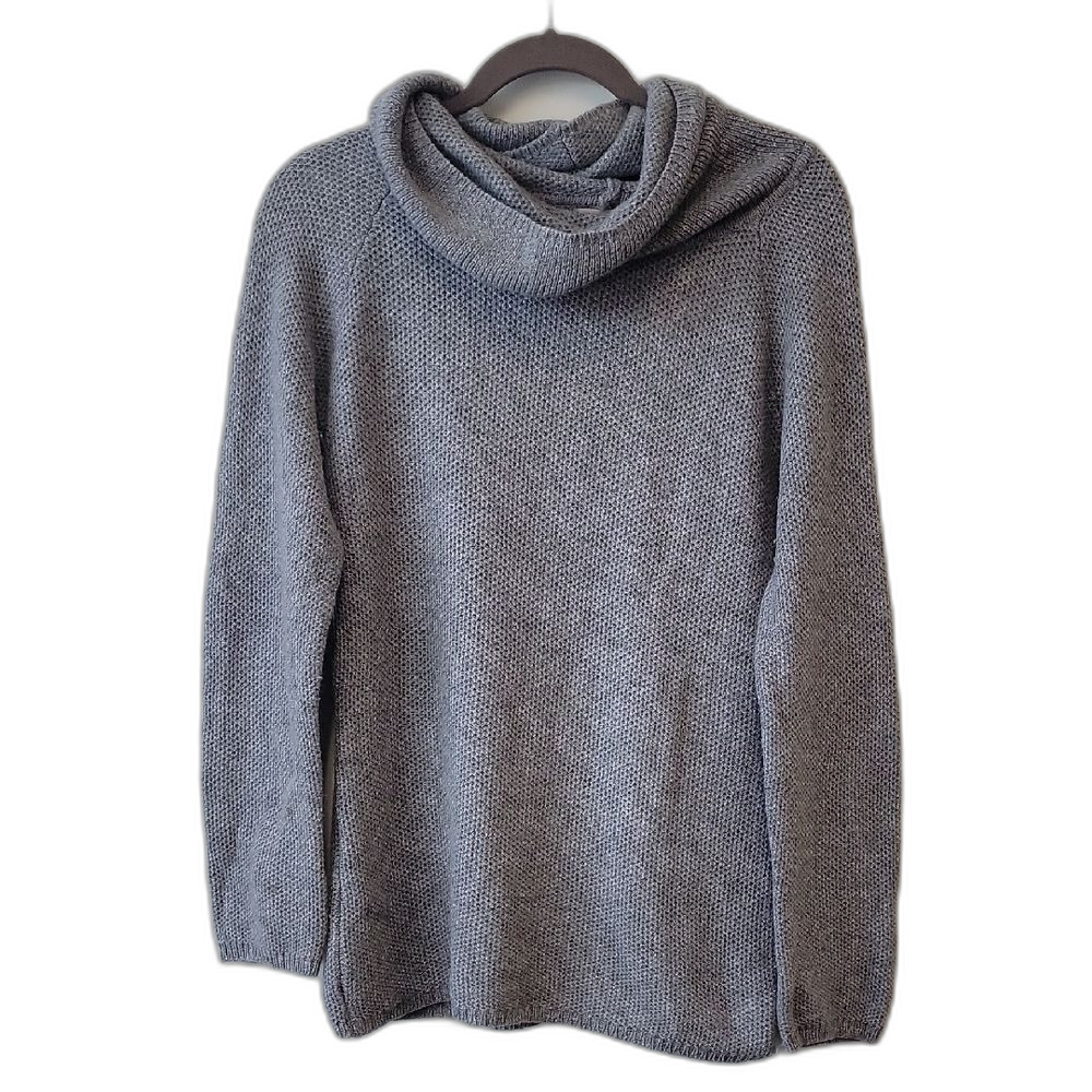 Benedetta B Merino Wool Cashmere Cowl Neck Sweater Gray Size L Quiet Luxury